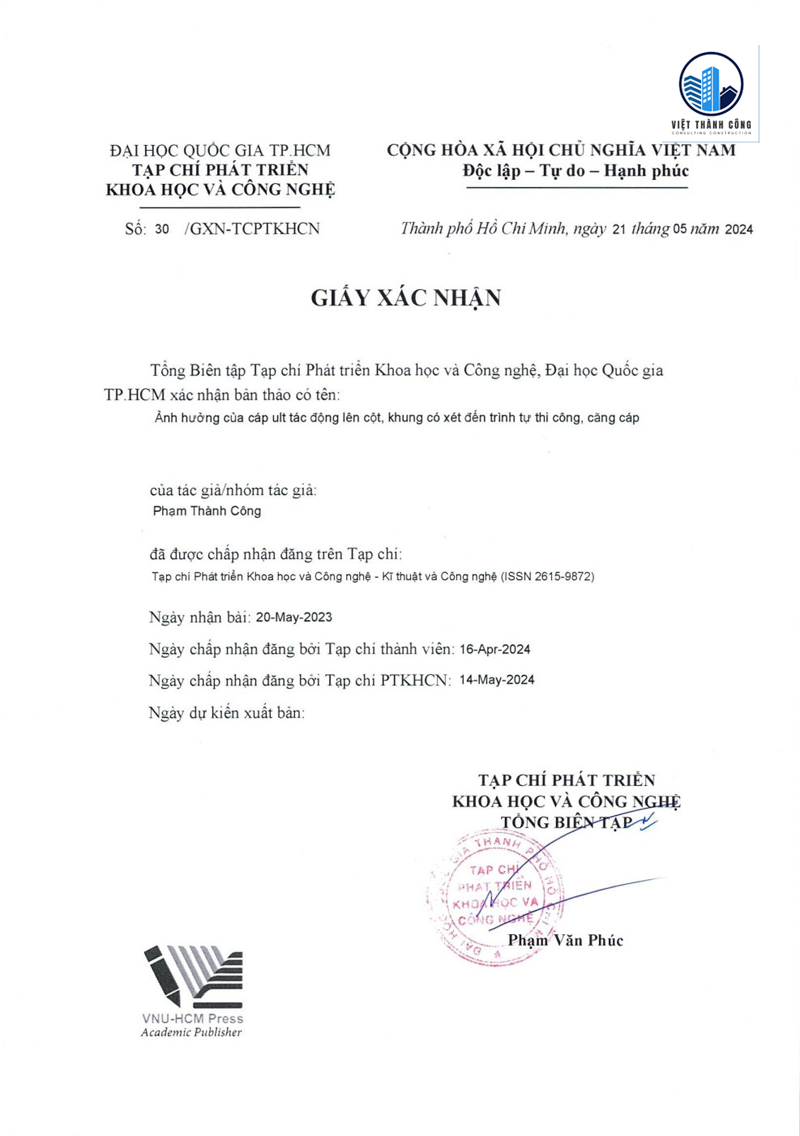 Hình  1. Giấy xác nhận tác giả Phạm Thành Công (GĐ Việt Thành Công)