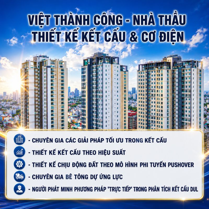 nhà thầu thiết kế kêt cấu cơ điện Việt Thành Công
