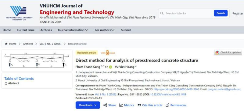 Direct method for analysis prestressed concrete structure-pham thanh công